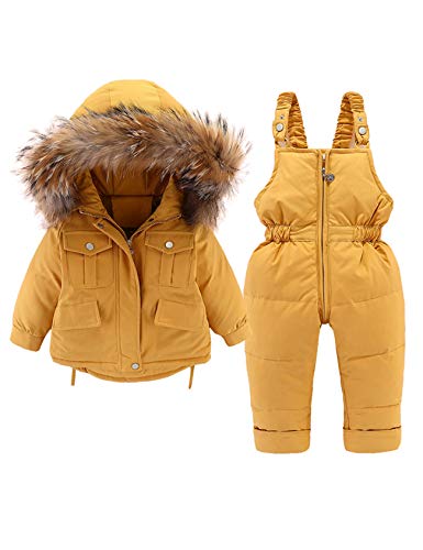 Doudoune Bébé Fille Amissz 2 Pièces - Veste Capuche Et Pantalon Neige Hiver Ski 2-6 Ans (Bleu Marine)