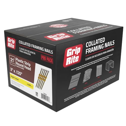 Grip-Rite GR301, 21-degree RH Plastic Strip Collated Fasteners, 3" x .120 Coated Smooth, 4,000 Nails, Reliable and Efficient by Grip-Rite - Image 2