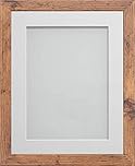Frame Company Allington Range Rustic Picture Photo Frame with Off-White Mount, 14x11 for pic size A4 *Choice of Mount Colours* Fitted with Real Glass