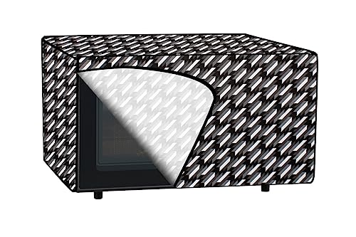 Image of The Furnishing Tree PVC Waterproof Microwave Oven Cover Compatible for Panasonic 20 L Convection NN-CT265MFDG Symmetric Pattern Black