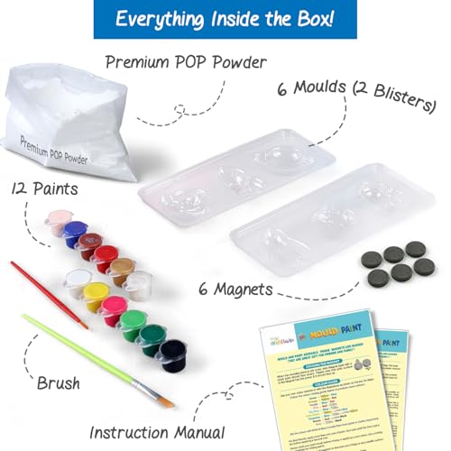 Image of Intelliskills Premium DIY Mould & Paint Craft Kit,Create 3D Space Models with 6 Moulds,12 Paints & 6 Magnets,Painting Kit for kids,Art Kit for 5 Years+,Gift for Kids,Fun Learning Toys (Space Adventure)