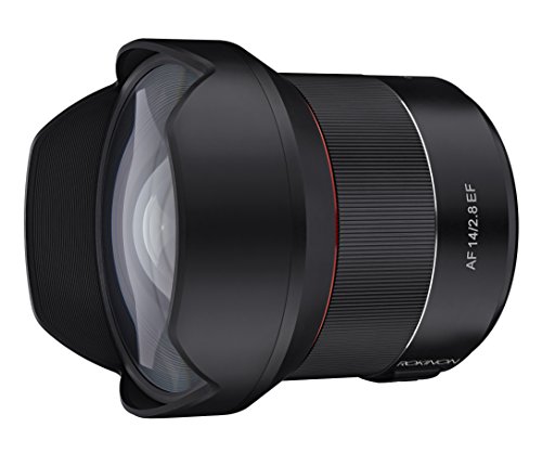 Rokinon Lente AF 14 mm F2.8 com foco automático selado para Canon EF, preta (IO14AF-C)