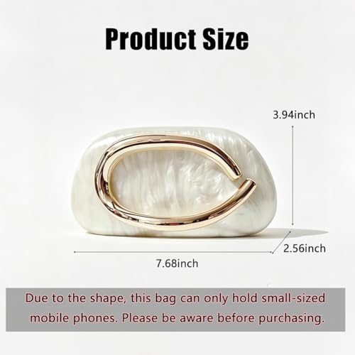 Image of Acrylic Clutch Purse for Women Classic Round Acrylic Evening Handbag Vintage Metal Handlebars Bag for Wedding Party Prom