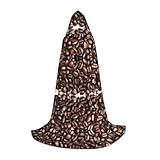 SHLXMDNZ Lustiger Kapuzenumhang mit gerösteten Kaffeebohnen für Teenager, perfekter Umhang für Halloween und Themenpartys