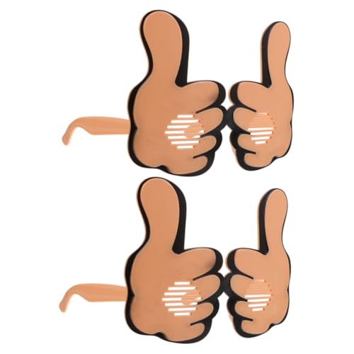 Mikikit Pcs Novelty Round Glasses Thumb-up Cheering Glasses Fun Party Sunglasses for Pranks Photobooth Props
