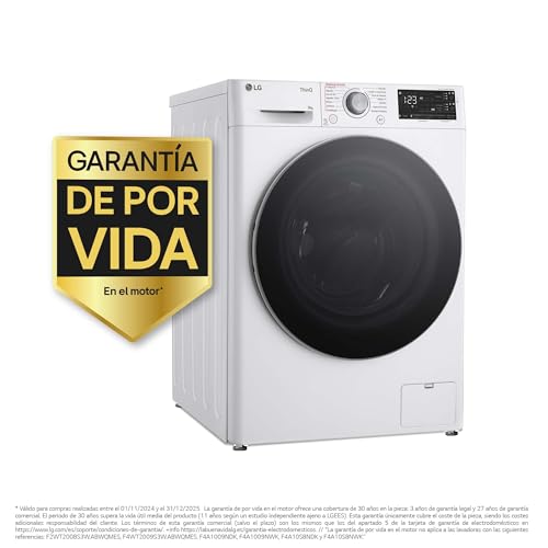 Miniatura 2 de LG F4WR5509A1W - Lavadora Inteligente, 9Kg, 1400rpm, Carga Frontal, AI Direct Drive, TurboWash 360º, Autodosificador, Clasificación A, Serie 500, Blanco