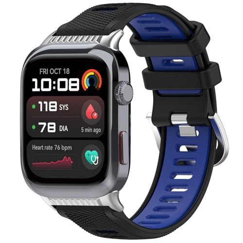 [LICHIFIT] For Huawei Watch D2�p�o���h 22MM�x���g ���F �ւ��o���h �V���R���� �_�炩�� �ʋC�� �ϋv�� �X�|�[�c�o���h �A�N�Z�T���[�i�u���b�N�u���[�j