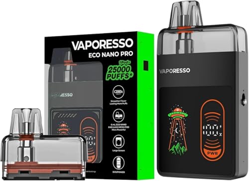Vaporesso ECO Nano Pro Kit 1000mAh Built-in Battery fit 6ml ECO Nano 0.6/0.8/1.2ohm Mesh Pod 25000 puffs Electronic Cigarette Vape Support ECO/POWER Mode No...