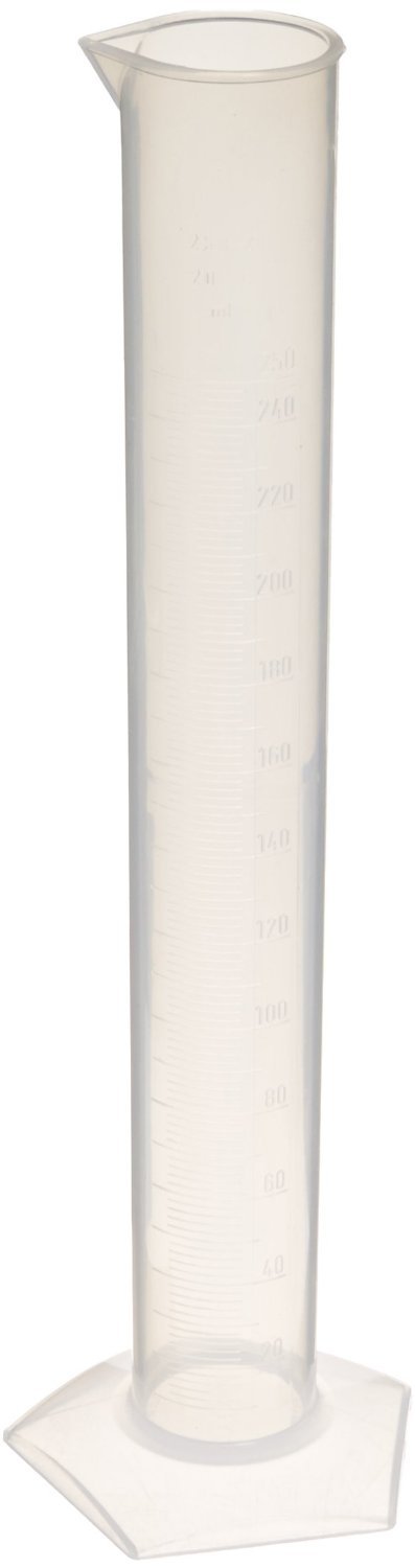 Globe Scientific 601080 - Cilindro graduato in polipropilene, graduato, capacità 250 ml (confezione da 12)