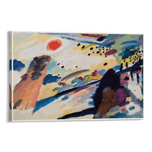 Impression sur toile Kandinsky paysage romantique pour déco salon 40x60 cm