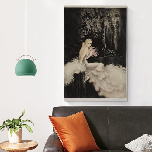 Impression sur toile Louis Icart orchidée 50x75 tableau mural - 4