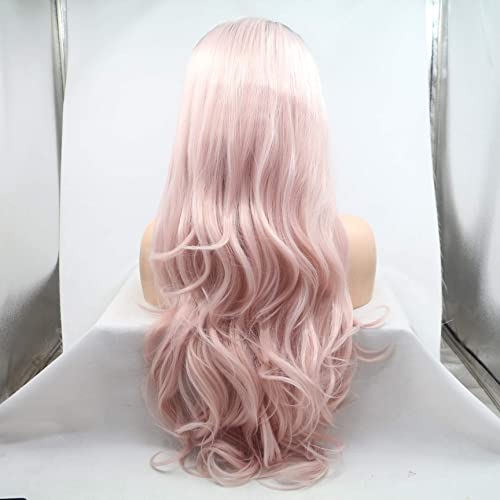 Perruque synthétique longue rose pour changer de coiffure sans abîmer vos cheveux