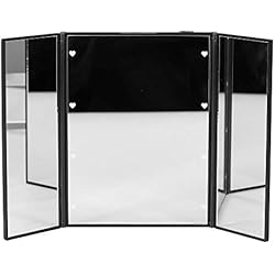 Persianas Barbera 1 espejo de tres paneles plegables con 8 LED luminosos, espejo de maquillaje de mesa, espejo cosmético ajustable para mujer, 2 colores