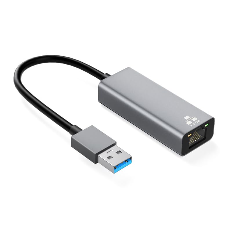 2.5Gbps 2500Mbps to USB 3.0 Type-A GBE Gigabit 1000Mbps Ethernet Network LAN Cable Adapter for Desktop Motherboard