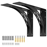 FIRMETAL 20 inch Heavy Duty Shelf Brackets , Max Load 1100 Lbs ,Premium Alloy Metal Mantel Brackets (Set of 2) Fireplace Mantel Brackets - Countertop Support Brackets (20 x 13.5）inch