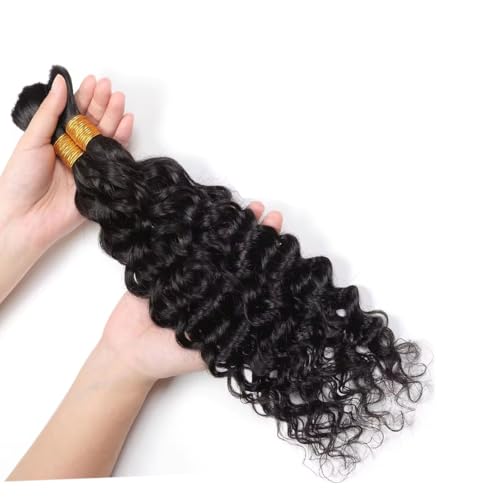 Huarisi 22 Inch Water Wave Bulk Human Hair for Braids No Weft 2 Bundles 50g Water Wave Braiding Hair Bulk Hair for Boho Goddess Knotless Braids Natural Colour 100g a Lot - Image 2