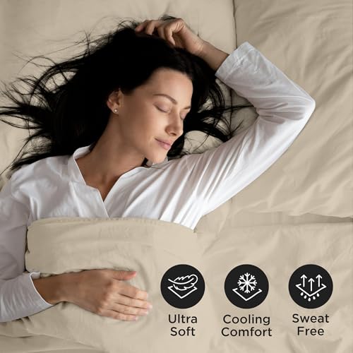 Image of ROYALE LINENS 3 Piece Twin Sheets Set - Soft Brushed 1800 Microfiber Bedding - 1 Fitted and 1 Flat Sheet, 1 Pillow case - Wrinkle Free & Fade Resistant - Hotel Luxury Bed Sheets Set (Sand, Twin)