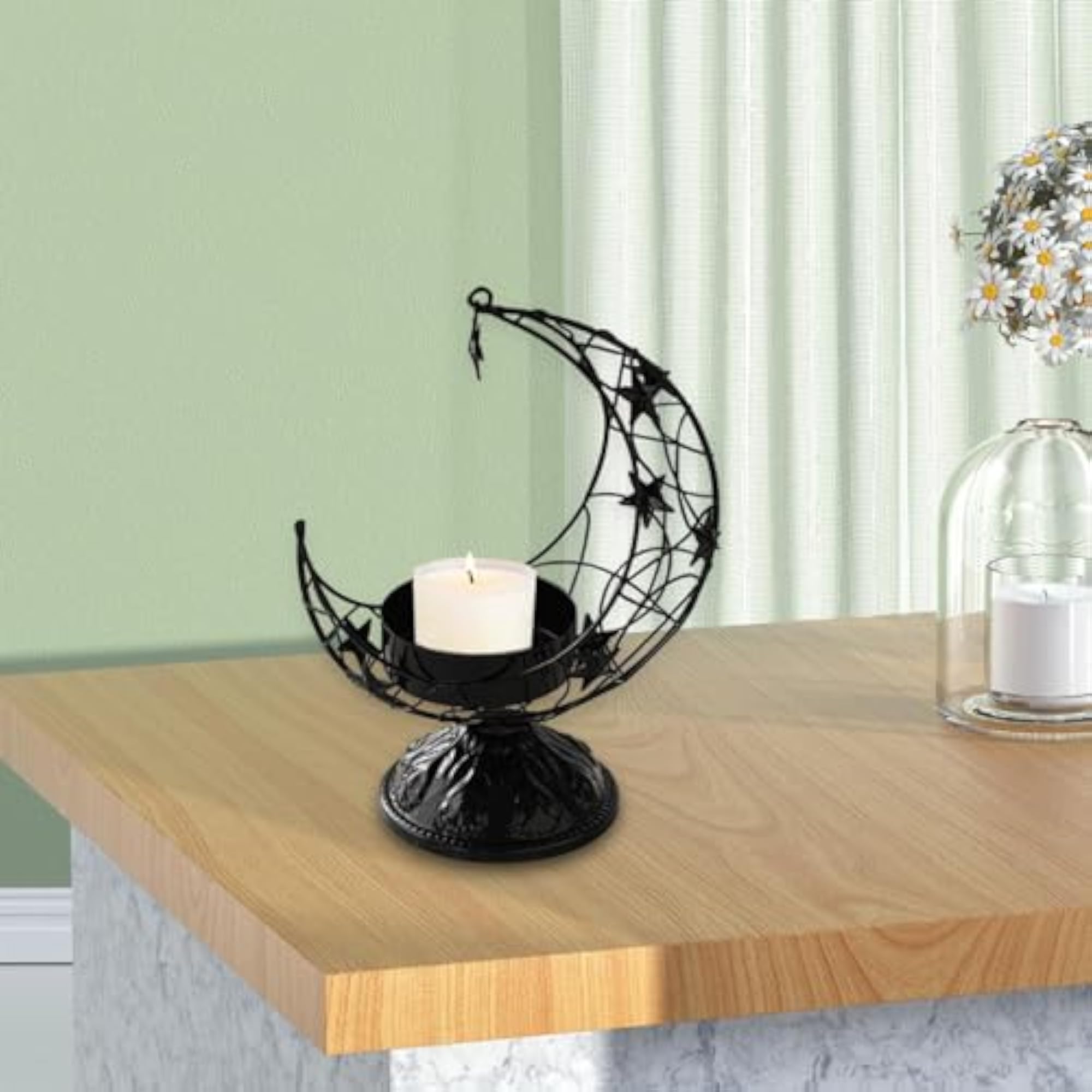 Moon Shaped Tea Light Candle Holder for Wedding Decor