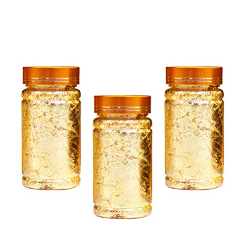 HEALLILY 3 Pcs Flocos de Folha de Ouro de Papel de Folha Metálica para Diy Artesanato Pintura Dourad