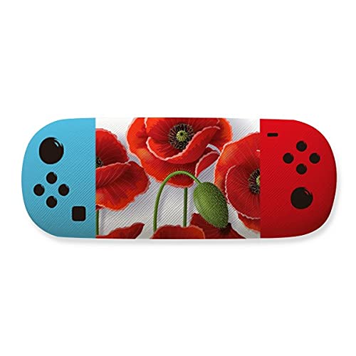 Étui à lunettes fleurs rouges en pétales de maïs tressés main