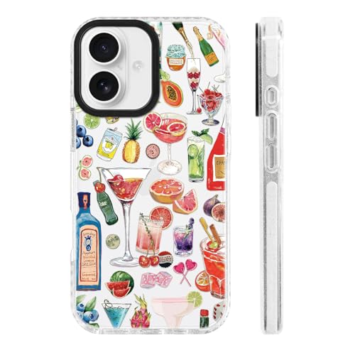ChiCs-Flaura for iPhone 17 Case [Military-Grade Drop Protection/Tropical Soft Slim TPU Protective/Camera Protection/for Women & Girls] - Summer Vibes Cocktail Collage Design