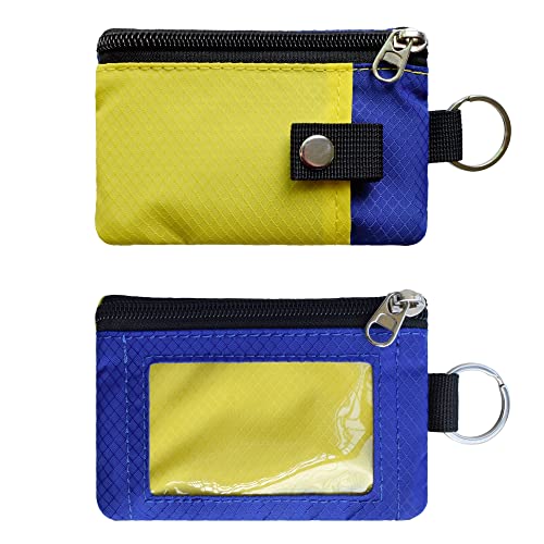 Image of CHENSPRX Minimalist RFID Blocking Small Wallet with ID Window,WaterResistant Zip Id Case Wallet with Lanyard Keychain for Cards,Cash,Travel,Women,Men