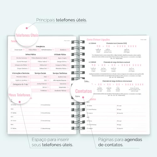 Agenda Capa Dura 2025 Spot Glitter Cores Lilás