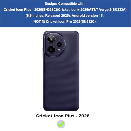 Funda Cricket Icon Plus 2026 y ATT Verge 2 con protector pantalla silicona 2