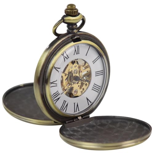 TruClothing Pocket Watch Mechanical Skeleton 1920's Original Classic - Gold One Size