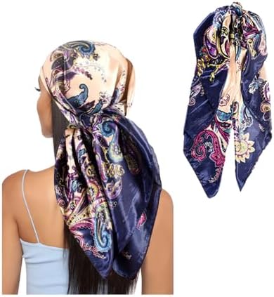 HIOQFR Silk Scarf, Women's Silk Scarf, Bandana, Satin Scarf for