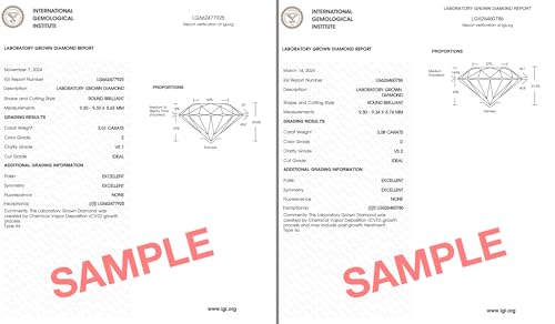 Image of IGI Certified 1 to 10 Carat D-E Color and VS1-VS2 Clarity Lab Grown Diamond Stud Earrings for Women I 14k White Gold Earrings for Her I Secure Screw Back Made in USA by Beverly Hills Jewelers