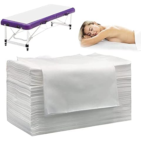 Disposable Bed Sheets 100PCS - Disposable Massage Table Sheets, Large Spa Bed Cover 31,5" x 71", Non Woven Fabric Oil-Waterproof, Ideal for Tattoo Lash Spa Bed Cover