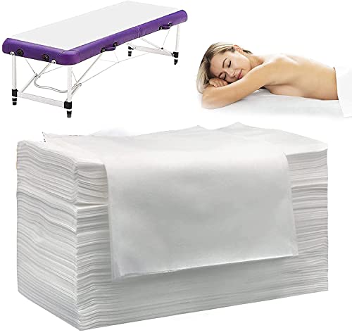 Lot de 100 draps de lit jetables – Grande housse de lit de spa 80 x 180cm, tissu non tissé imperméable à l'huile, idéal pour le tatouage des cils