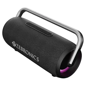 ZEBRONICS AXON 200 Portable Party Bluetooth Speaker, 180W RMS, 5 Drivers + 2 Passive Radiators, Z-Sync Mode, IPX6, Upto 10 Hours Playback, Rapid Charging, BT | USB | AUX, Fabric Finish, RGB, Deep Bass