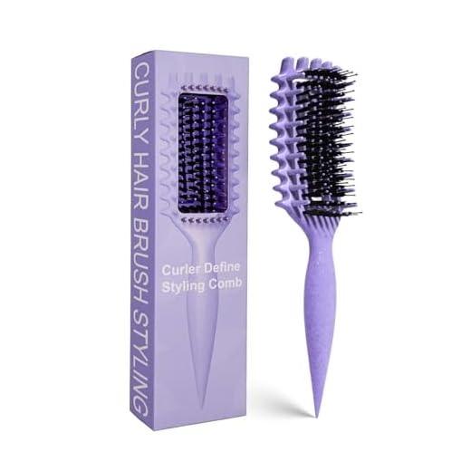 Curly Hair Brush Candybrush Curl Defining Brush for Detangling Shaping and Defining Curls for Women, Men, Wet & Dry Hair (Purple)