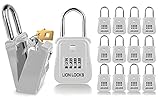 Lion Locks 1500 Key Storage Realtor Lock Box with Set-Your-Own Combination, (12 Pack , White)