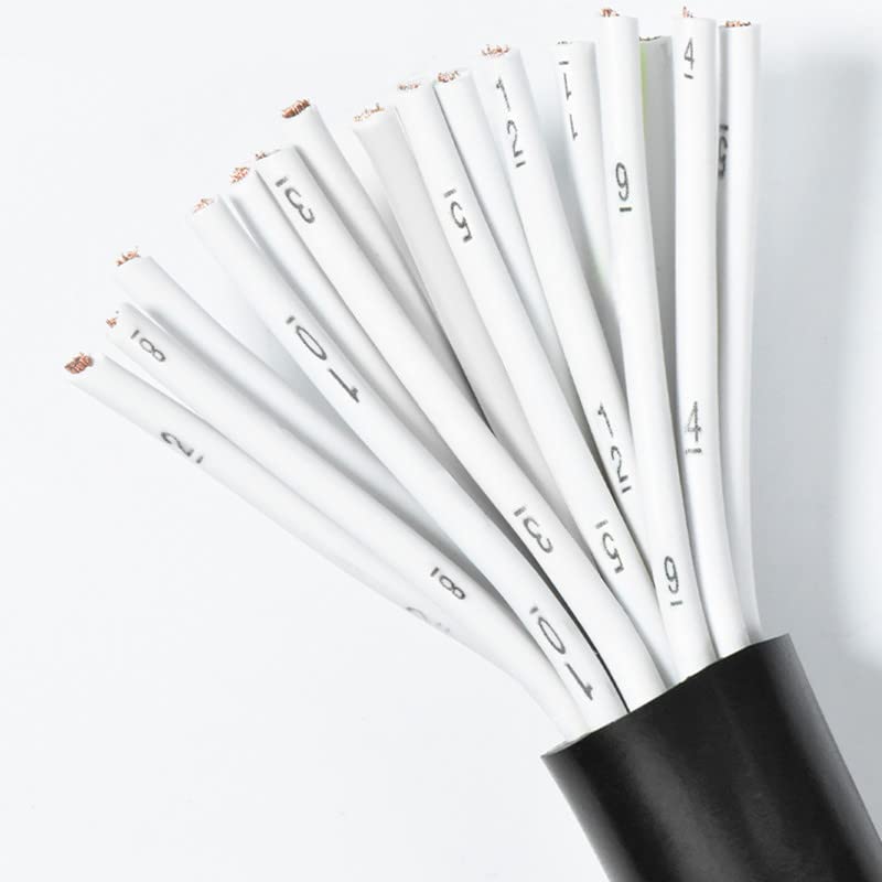 Czerwony przewód silikonowy， 30-metrowy kabel miedziany 14-40-żyłowy, elastyczny przewód sterowniczy PVC 15-22 AWG, z czystej miedzi(24 cores,15 AWG)