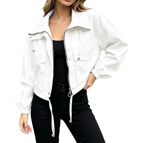 Veste femme mi saison courte et légère avec fermeture éclair fluide