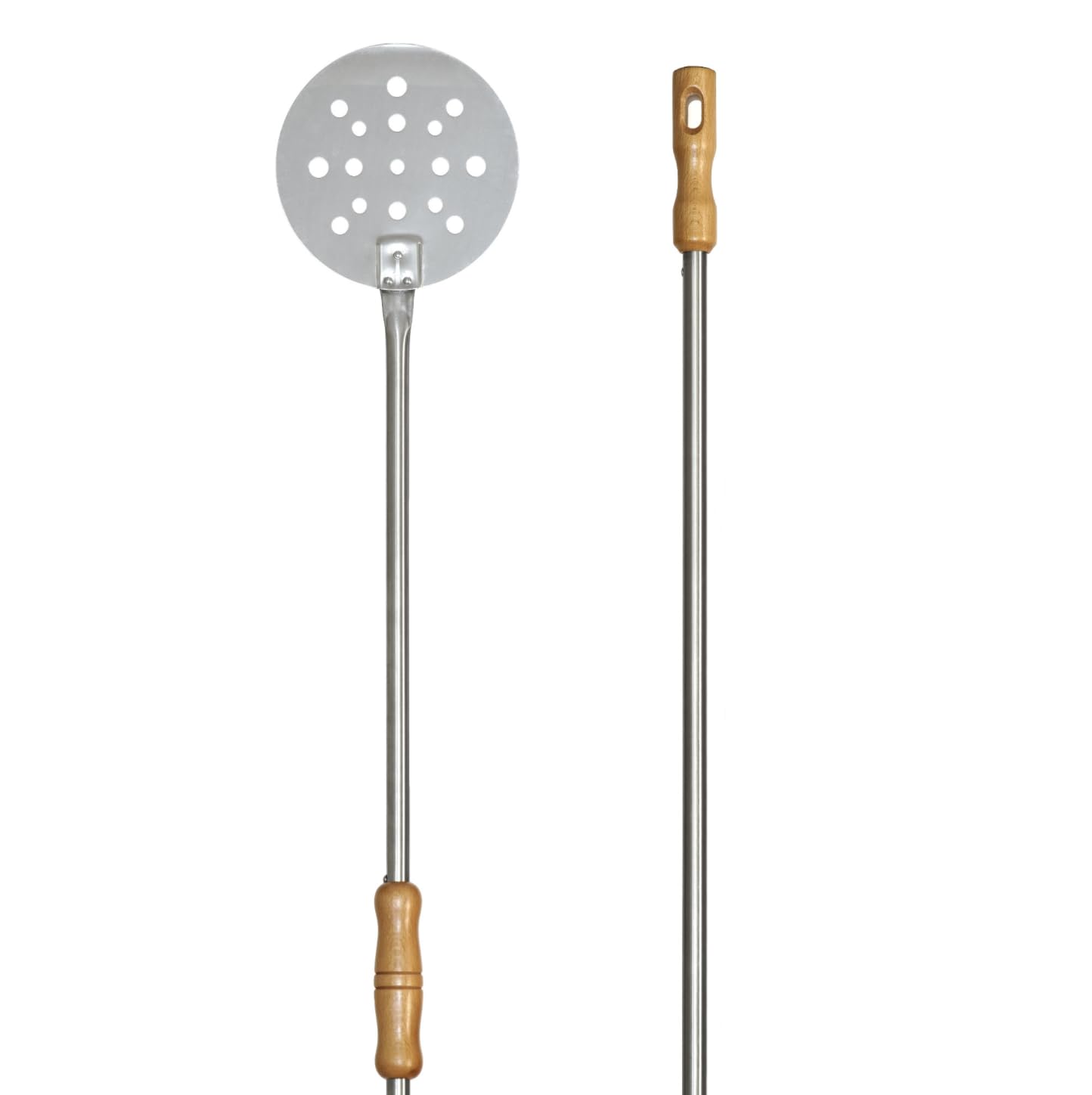 Pala per cuocere forata inox ø 18 cm h. 170 cm