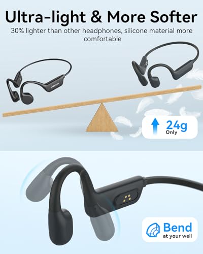Image of MONODEAL Swimming Headphones-IP68 Waterproof Headphones | Open Ear Bluetooth Waterproof Earbuds with 32GB Memory Card, IP68 Waterproof Headphones for Swimming,Running