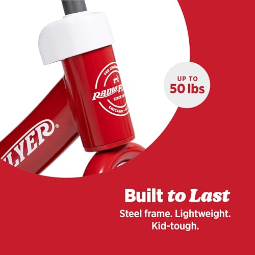 Image of Radio Flyer Air Ride Balance Bike, Red, For Kids Ages 1.5-5, Pedal Free for Quick Learning, Rubber Air Tires, Adjustable Seat, Foot Rest, Ringing Bell, Kid & Toddler Balance Bikes (Amazon Exclusive)