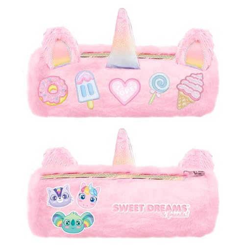 Kids Licensing - Estuche Escolar de Peluche Sweet Dreams & Friends, Portatodo Suave con Cremallera para Lápices, Colores y Útiles Escolares para Niña