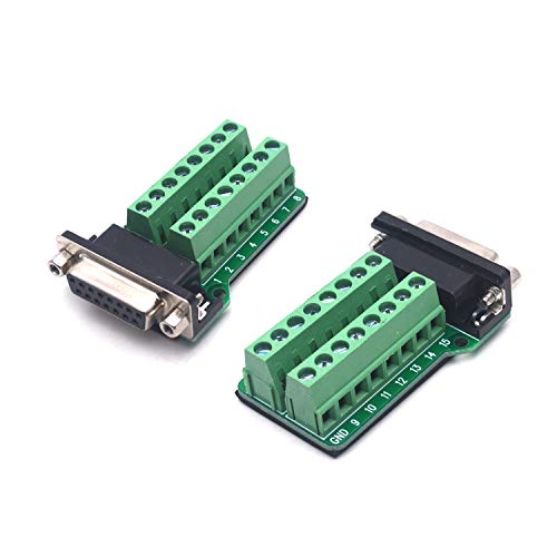 Antrader D-SUB 15pin Connector DB15 Male and DB15 Female Adapter RS232 to Terminal Board Signal Module