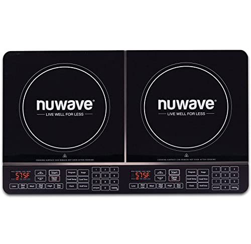 Comparison: Gaggenau Cooktop 5 Nuwave Double Induction Cooktop, Powerful 1800W, 2 Large 8” Heating Coils, Independent Controls, 94 Temp Settings from 100°F to 575°F in 5°F Increments, 2 x 11.5” Shatter-Proof Ceramic Glass Surface