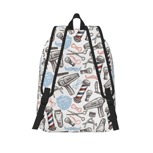 BREAUX Barber Supplies Pattern Canvas Casual Lightweight Duffel Bag, Fashion Duffel Bag, Unisex Travel Backpack3