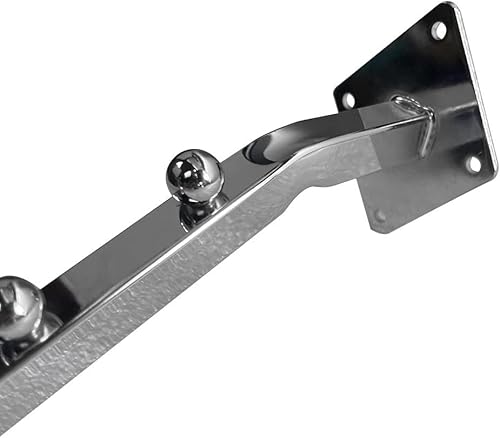 Miniatura 4 de DBM IMPORTS Juego de 2 piezas con gancho de cascada cromado de 18 pulgadas, 7 bolas de montaje en pared, tubo cuadrado