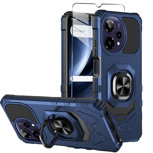 Mocotto for Cricket Icon Pro 2026 Phone Case/AT&T Motivate Pro 2 5G Case with Tempered Glass Screen Protector Military Grade Heavy Duty Shockproof Protective Cover with Ring Kickstand (Blue)