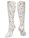 Produktbild HJshber Unisex Laborbedarf Muster Polyester Baumwolle Knie Bein Hohe Socken Vintage Unisex Oberschenkel Strümpfe Cosplay Boot Lange Röhrensocken für Sport Gym Yoga Wandern Radfahren Laufen Fußball