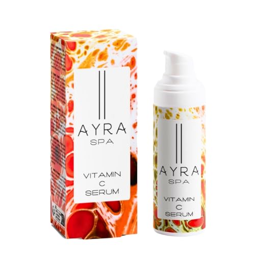 AYRA SPA - Siero alla Vitamina C | con Acido Ferulico & Acido Ialuronico | Ricco di Vitamine & Antiossidanti | Energizzante, Idratante & Illuminante | VEGAN e 99% Naturale | Certificato COSMOS