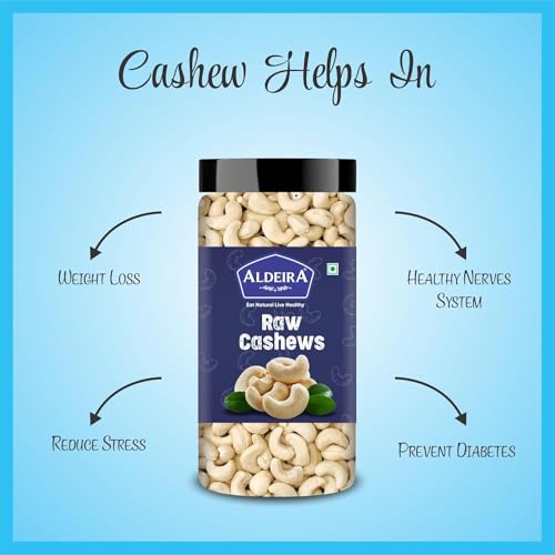 Image of Aldeira Whole Raw Cashews | 450 Gram Jar | Kaju Nuts | Plant Based Protein | Gluten-Free | Nutty Flavor | Healthy Snack | Rich Delicious Taste